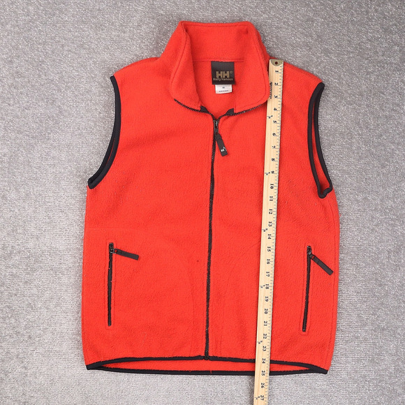 Helly Henson Daybreak Fleece Medium Orange Sleeveless Full Zip Collared Vest - Picture 3 of 10